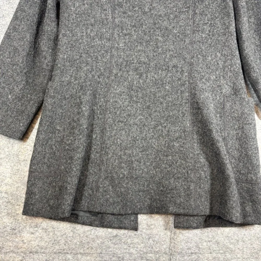 Vintage Braemar Grey Wool Blend Blazer Jacket Size 6P Minimalist Classic Luxury